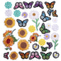 35 Pieces Embroidered Iron on Patch, Sunflowers Butterfly Daisy Flower Iron on Patches Set, Sew On/Iron on Patch Applique for Clothes, Dress, Hat, Jeans, DIY Accessories