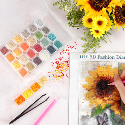 168 Slots 6pcs 28 Grids Diamond Painting Boxes Plastic Organizer, Bead Organizer