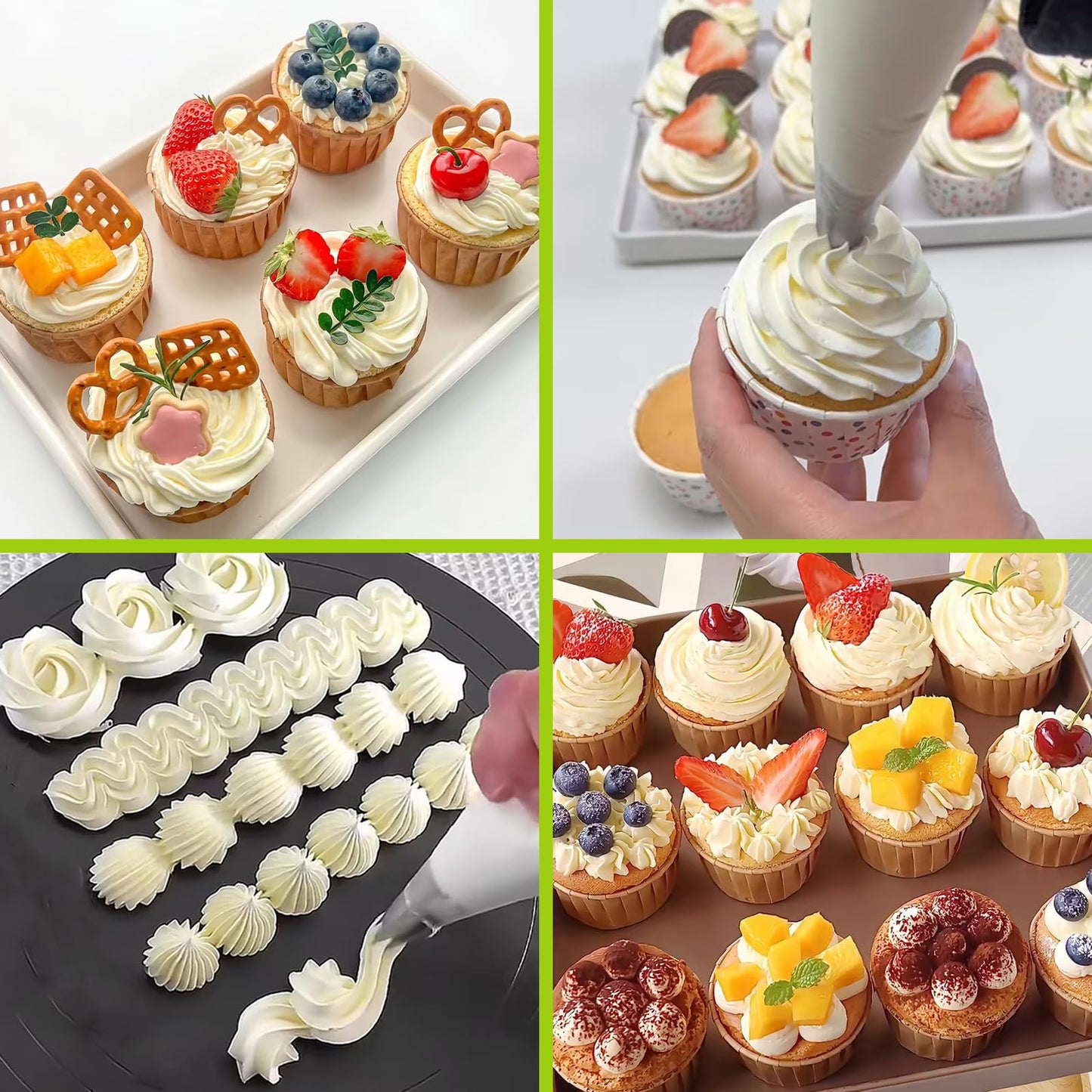 Large Piping Tips Set, Stainless Steel Frosting Piping Kit, 5 Pieces Pastry Cake Decorating Tips Baking Tools for Cookies Cupcake Decorating Kit (1A 1E 348 347 356)