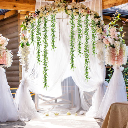 5 Packs Faux Eucalyptus Greenery Garland, 30FT Artificial Eucalyptus Leaves Vine, Fake Hanging Garlands Wedding Backdrop Arch Wall Table Party Decor (Green)