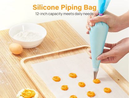 42pcs Piping Bags and Tips Set, Cake Decorating Supplies Kits for Baking with 30 Numbered Frosting Icing Tips, 2 Reusable Pastry Bags, Easy Carry Storage Box and Other Baking Tools