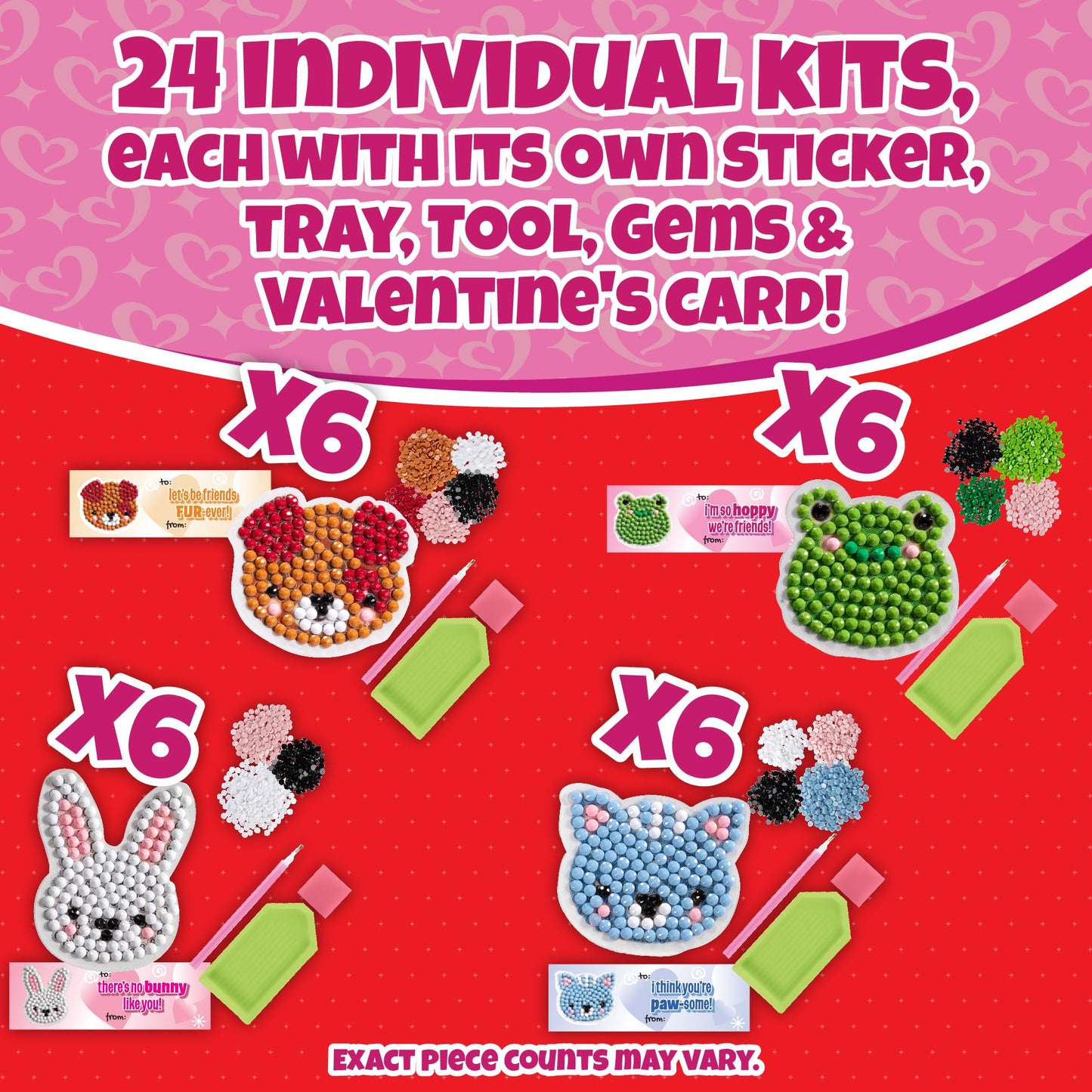 Pet Buddies Diamond Painting Kits (24ct)- Perfect Goodie Bag Party Favors for Kids Birthday Party -Each Includes Animal Gem Craft Activity & Sticker- Kids Multi-Item Party Favor Packs for Boys & Girls