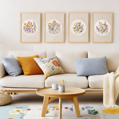 5 Pack Beginner Embroidery Kit for Adults, Easy to Learn Floral Embroidery Patterns from Video & Instruction, Needlepoint Kits for Adults Include Embroidery Hoop, Colorful Threads, Tools