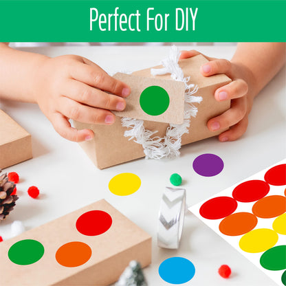 1050 PCS Colored Dot Sticker, 10 Bright Color Round Polka Circle Labels for Warehouse, Retail, Home Organization, Classroom, Office, Food Service and Medical (Each Measure 3/4")