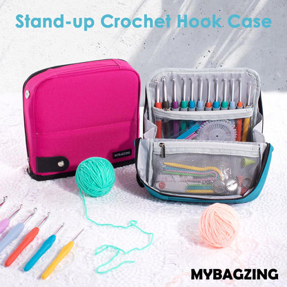 Crochet Hook Case - Stand Up Organizer - Unique Design - Holder for Knitting & Crochet Supplies