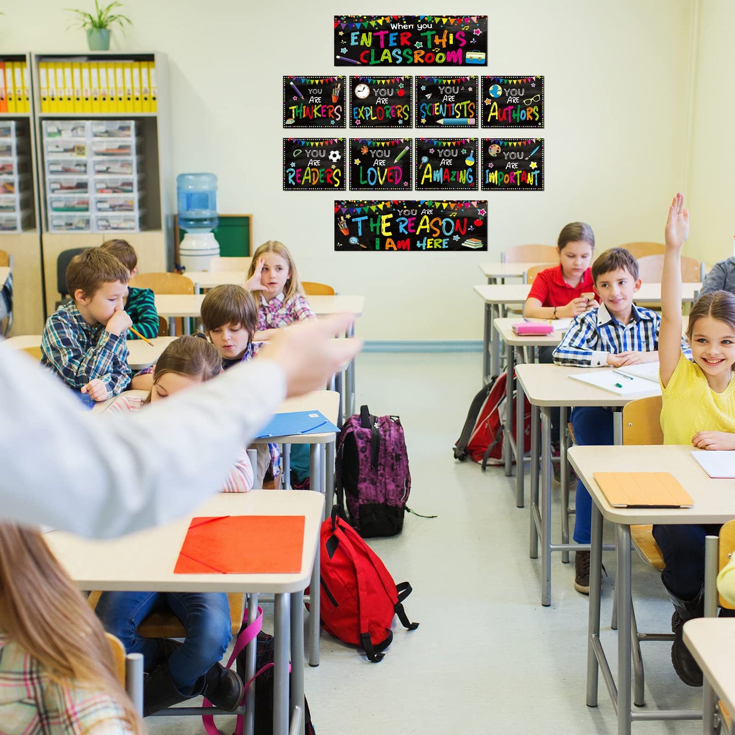 Decorations Bulletin Board Poster Banner Set Classroom Party Supplies for Kindergarten Pre-School Primary High School(When You enter Classroom)