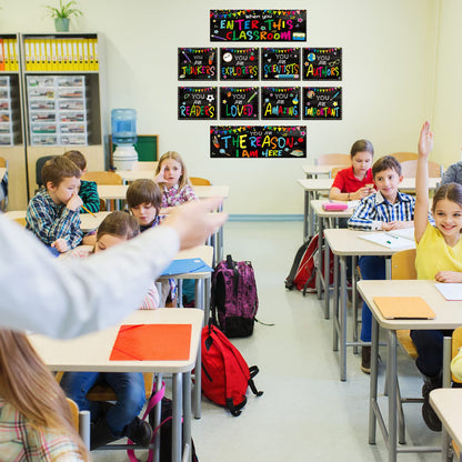 Decorations Bulletin Board Poster Banner Set Classroom Party Supplies for Kindergarten Pre-School Primary High School(When You enter Classroom)