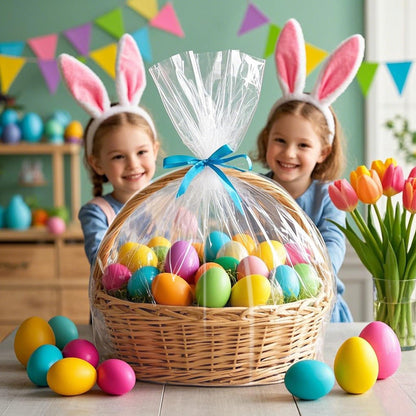 Extra Large Jumbo Shrink Wrap Bags Cellophane Bags for Gift Baskets - 40x47 Inch Christmas Basket Bags (5 pcs, XXXL)