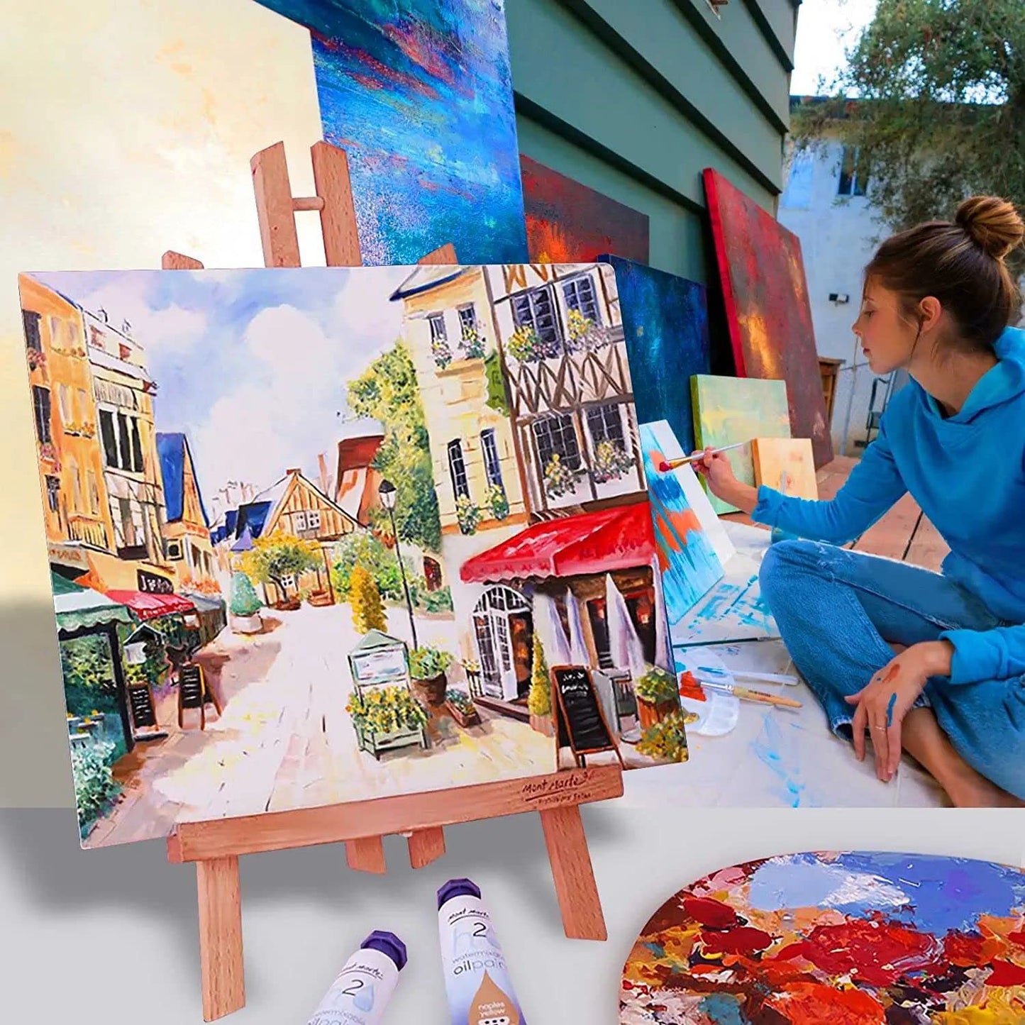 Canvases for Painting 8x10 Inch 12-Pack, 10 oz Primed 100% Cotton White Blank Canvas Boards for Painting, Art Supplies Paint Canvas Panels for Acrylic Oil Watercolor Tempera Paints