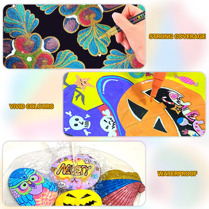 72 Colors Acrylic Paint Pens Paint Markers, Extra Fine Tip Point Acrylic Paint Pens for Rock Painting, Canvas, Wood, Ceramic, Glass, Stone, Fabric, DIY Crafts & Art Supplies