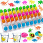 60PCS Small Hatching Dinosaur Eggs for Dinosaur Party Favors Birthday Goodie Treat Bag Stuffers Classroom Carnival Prizes Box Toys Bulk Pinata Fillers Novelty Grow in Water Dino Eggs with Toys Inside