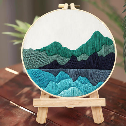 Embroidery Kits for Beginners Adults, Stamped Cross Stitch kits for Adult Beginners Embroidery Starter Kit with Pattern, 3 Embroidery Hoop and Fabric, Needles Threads (Attached Teaching Video QR Code)