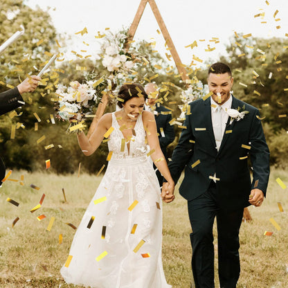 8Pack Gold Metallic Confetti Sticks, Confetti Flick Flutter Shoots Popper for Graduation, Birthday Party, Wedding, Anniversary Parties Supplies, Square, 7.8inch