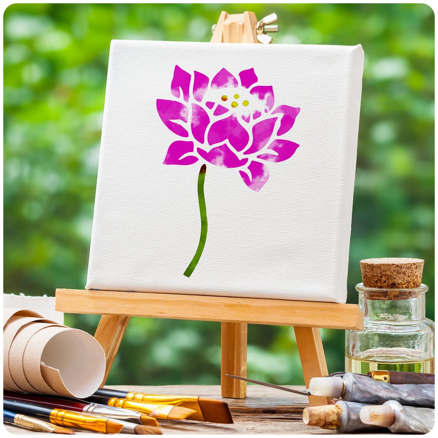 66 Pcs Small Stencils for Crafts Reusable 3 Inch Stencils for Painting on Wood DIY Craft Paint Template for Wall Home Decor Card Rock Canvas Drawing Holiday Ornament(Flowering Plants)