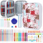 Crochet Hooks Kit with Case, 85-Piece, Ergonomic Crochet Needles Weave Yarn Kits DIY Hand Knitting Art Tools for Beginners and Experienced Crochet Lovers