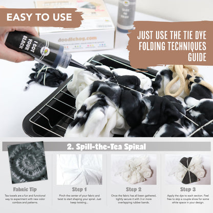 Black Tie Dye Kit, DIY Tie Dye Kit for Kids, Clothing Dye Supplies, Tie Dye Kits for Adults, 9 Full Bottles