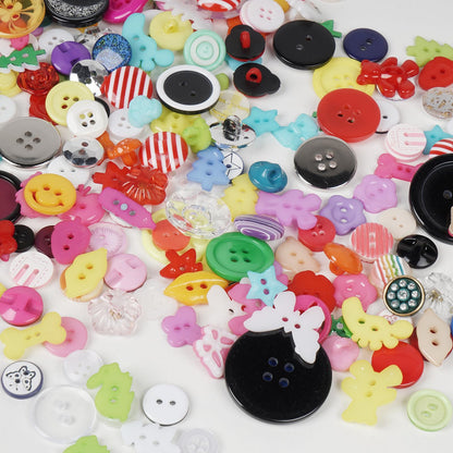 Random 100pcs Small Plastic Buttons DIY Sewing Craft Accessory (Mix)