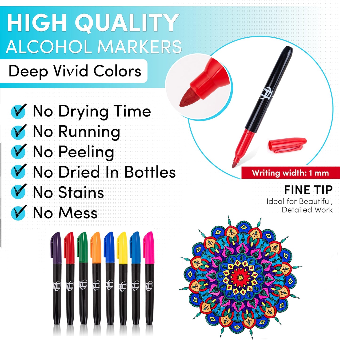 Stained Glass Mandala Art Kit - DIY Window Clings with Markers, 10 Suncatchers - Perfect Hobby for Adults, Kids, Teens & Seniors - Ideal Gift for Beginners, Women & Elderly