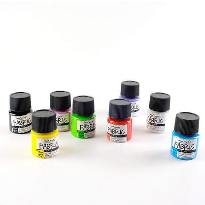 Permanent Fabric Paint Set 8 x 20ml Vivid Colours for Textile, Fabric, T-Shirt, Canvas, Wood, Ceramic, Glass