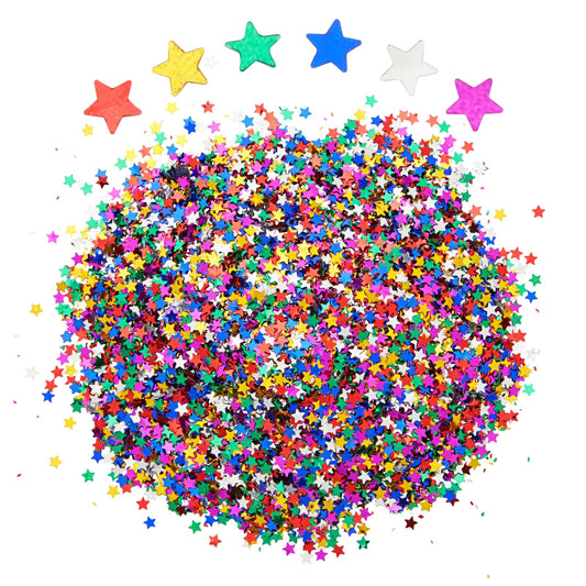 Rainbow Star Confetti for Table Decor - Metallic Foil Glitter Stars & Sequins - Rainbow Glitter Confetti for Birthday Party, Wedding & DIY Crafts