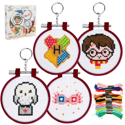 Harry Potter Stamped Cross Stitch, Embroidery Kit - Officially Licensed Wizarding World Merchandise, Easy Craft Activity for Movie Fans, Starter Kit for Needlework Beginners