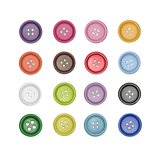 100pcs Resin Button Solid Color 4Holes Craft Clothe Sewing Card Making Sweater Shirt (Multi-Color, 3/4"(20mm))