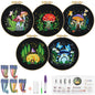 5 Sets Embroidery Kit for Beginners, Art Craft Handy Sewing Set Mushroom Cross Stitch Starter Kits, DIY Embroidery Kits with Patterns and Instructions Hoops Needles Threads