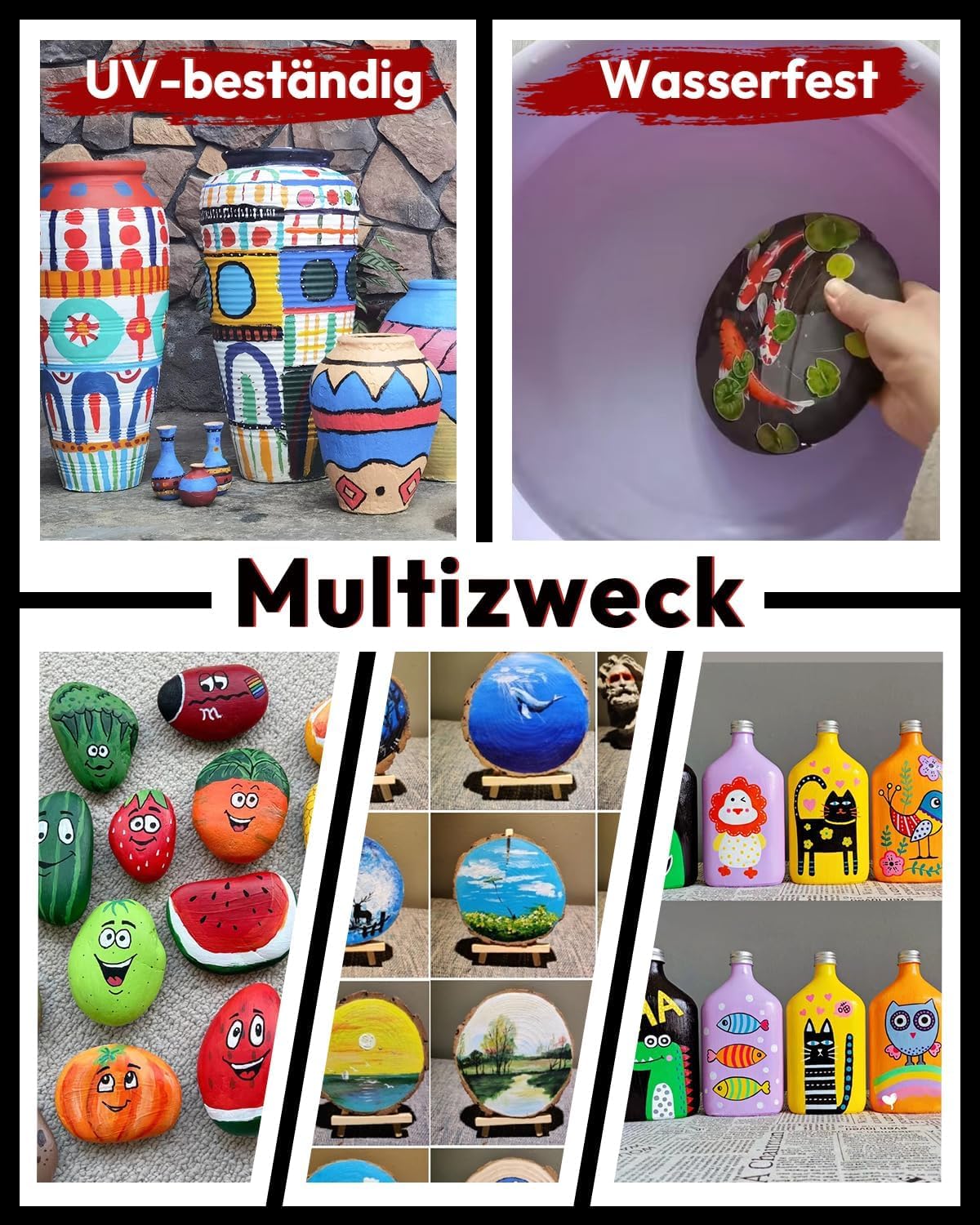 Acrylic Paint Set 24 Classic Colors(2oz /60ml) with 12 Brushes, Professional Craft Thick Paints Kits for Adults, Canvas Wood Fabric Ceramic Rock Painting Supplies [Professional Series]