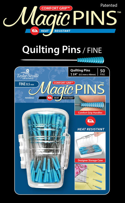 Originals Comfort Grip Quilting Fine Magic Pins-Sewing and Quilting Supplies and Notions-Sewing Notions-50 Count