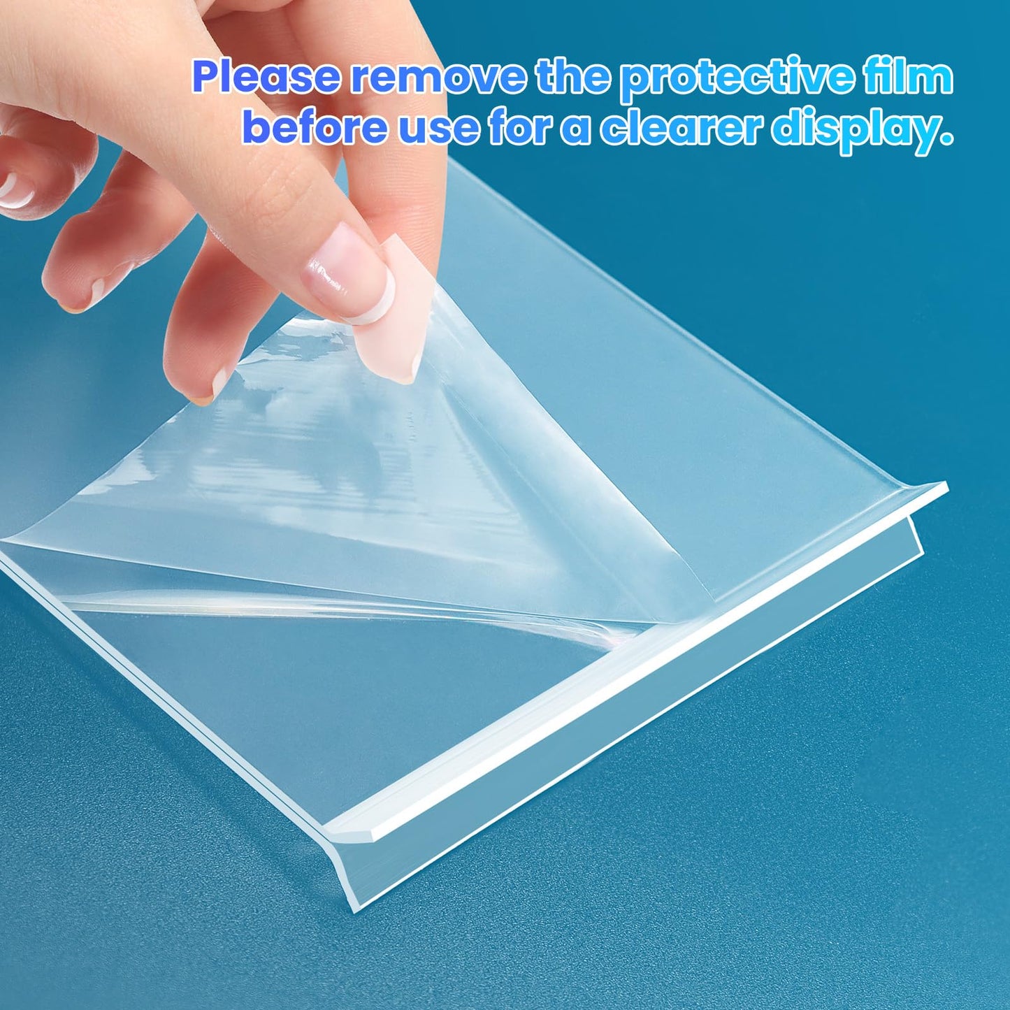 Acrylic Sign Holder 4x6, 15 Pack Clear Double Sided Menu Vertical Display Stand, Desktop Paper Holder Suitable for Restaurants, Office, Store, Show Fair