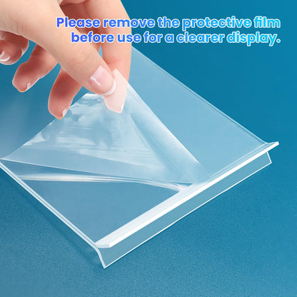 Acrylic Sign Holder 4x6, 15 Pack Clear Double Sided Menu Vertical Display Stand, Desktop Paper Holder Suitable for Restaurants, Office, Store, Show Fair