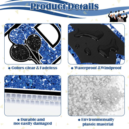 2025 Graduation Decorations, Large Congrats Grad Yard Signs With Stakes, Class of 2025 Glitter Plastic Congratulations Graduate Lawn Signs for College School Party Supplies