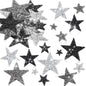 60 Pcs Iron on Star Patches Star Shaped Rhinestone Appliques Adhesive Glitter Patches Rhinestone Appliques Embellishments for DIY(Black, Gray)
