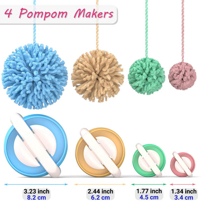Round Knitting Looms Set Craft Kit Tool with Hook Needle and Pompom Maker