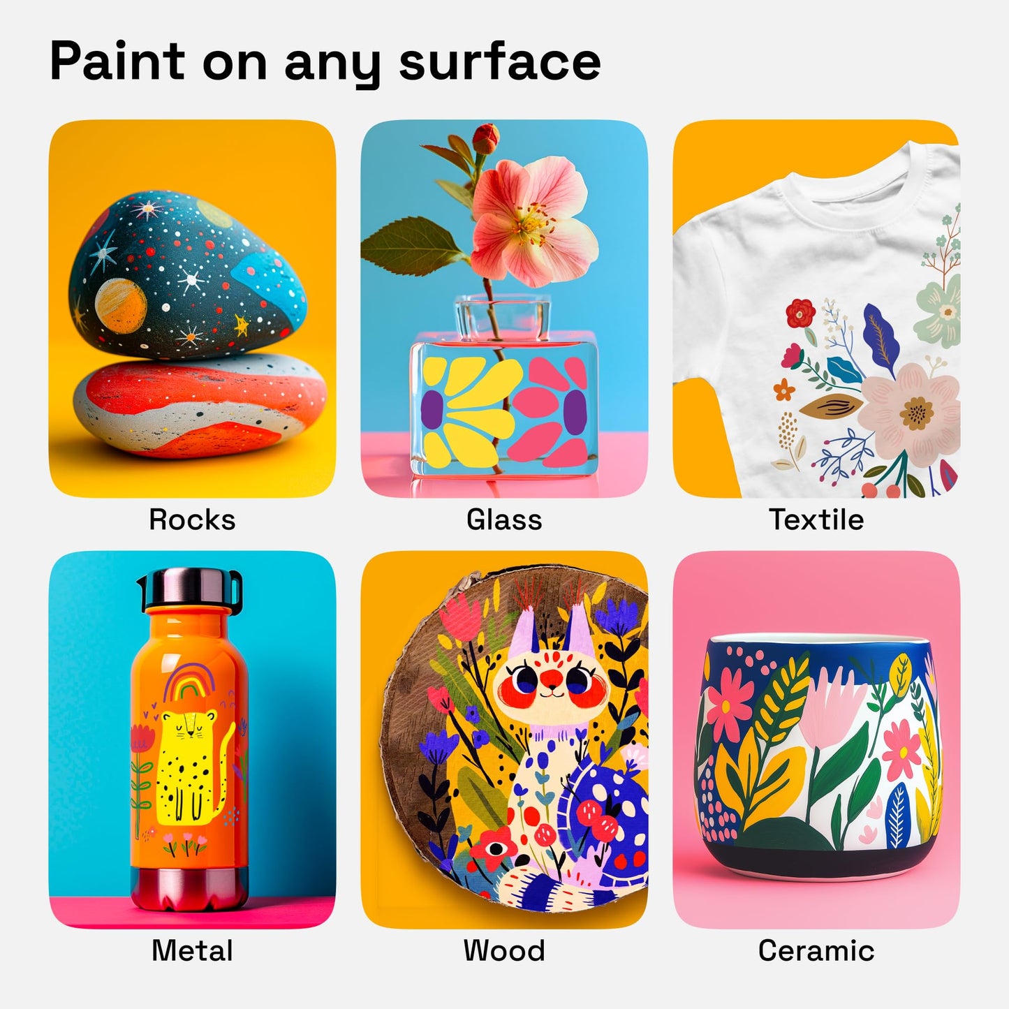 Dual Tip Acrylic Paint Markers - Easy for All Ages & Levels Acrylic Paint Pens for Fabric, Rocks, Paper, Wood, Canvas, Glass, DIY (Dual Tip Brush + Fine, 36)