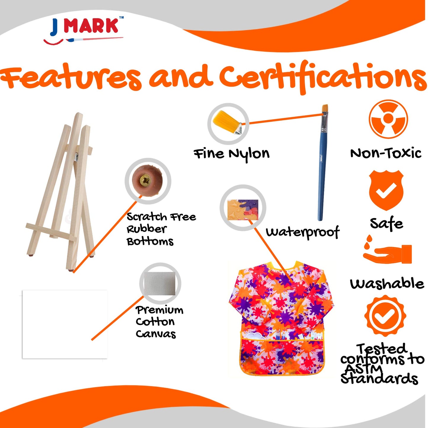 Ultimate Kids Paint Set – Complete Acrylic Paint Set for Kids, Includes Washable Paints, Storage Bag, Wood Easel, Canvas and More