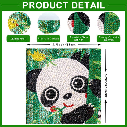 Diamond Painting Kits for Kids, 4Pcs Kids Diamond Art Animal 5D Diamond Gem Art by Number Dotz Kits Art and Crafts for Kids Ages 6-8-10-12 Girls Boys for Birthday Halloween