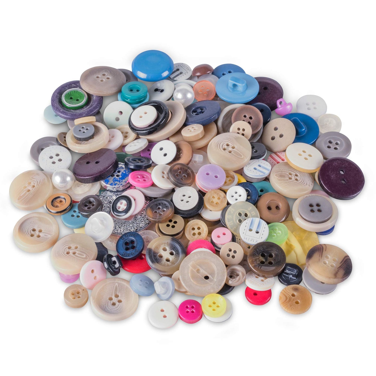 Outlet Scrambled Assortment Bag of Buttons for Arts & Crafts, Decoration, Collections, Sewing, and More! (Pack of 100)