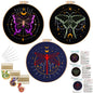 3 Set Tarot Embroidery Kits for Beginners with Moon Butterfly Dragonfly and Moth Pattern,Adults Starter Cross Stitch Kit DIY Needlepoint