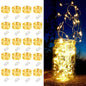 20 Pack Fairy Lights Battery Operated String Lights-7.2ft 20 LED Silver Wire Warm White for Wedding,Party,DIY Crafts,Mason Jars,Centerpieces Table Decorations