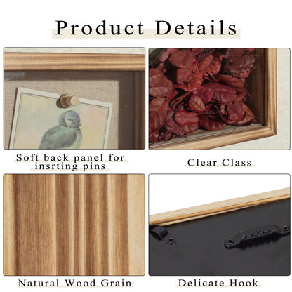Shadow Box Frame 6x6 Shadow Box Display Case with Linen Back of Awards Memorabilia Flower, Pictures, Keepsakes、Bouquet、Medals and More Photos Memory Box