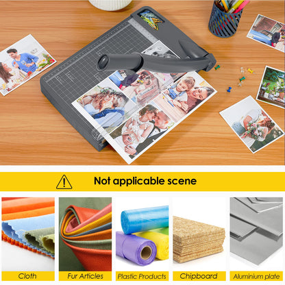 Paper Cutter 12" Cut Length Paper Trimmer, Guillotine Trimmer with 12 sheet Capacity Paper Cutting Board, Heavy Duty Guillotine Paper Cutters and Trimmers for Cardstock Paper Crafts Paper Slicer