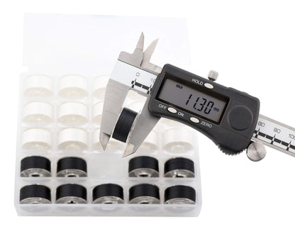 25pcs 15White+10Black Prewound Bobbin Thread Size A Class 15 (SA156) 60WT with Clear Storage Plastic Case Box 70D/2 for Brother Embroidery Thread Sewing Thread Machine DIY