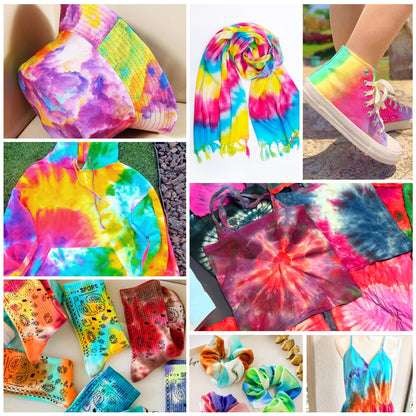 Large Tie Dye Kit - 16.9 oz Tye Dye Kit Pre-Filled Easy Squeeze Bottles & Refills Powder, 6 Vibrant Colors Permanent Non-Toxic Tie Dye Kit for Large Groups Kids Adults Party Activity