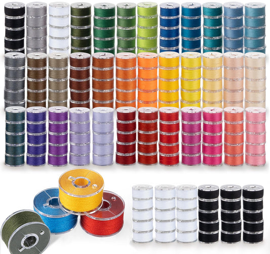 210 Pcs Prewound Bobbin Thread, 36 Colors Sewing Thread, Polyester Thread, SizeA Class15 Bobbin Singer/Brother/Janome/Embroidery Machine