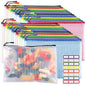 24pcs Mesh Zipper Pouch Bags - A4 Zipper Bags for Classroom Organization, Board Game & Puzzle Storage