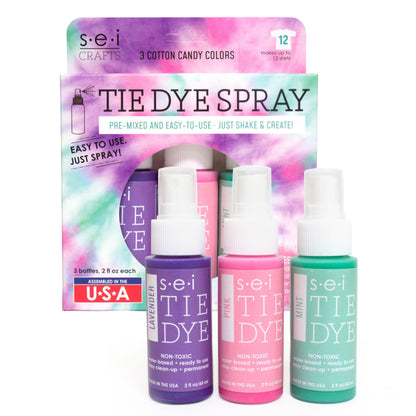Cotton Candy Tie Dye Kit 3 Pack: Pre-Mixed Spray Tie Dye Kit, Easy-to-Use, Non-Toxic Fabric Dye in Lavender, Pink, and Mint, Shake and Spray