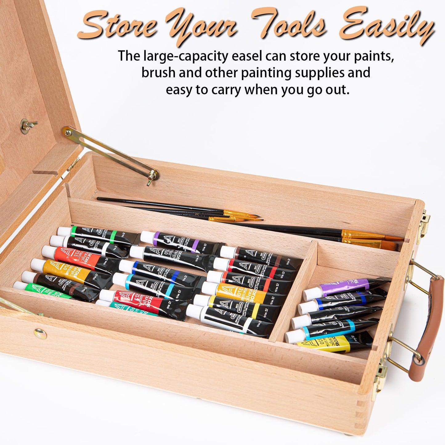 Tabletop Beechwood Art Easel for Painting Canvases Table Easel Stand for Painters Painting by Numbers, Students Beginners Artist Adults