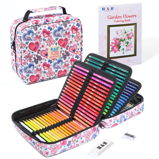 120 Colored Soft-core Coloring Pencils Set, Coloring Book and Portable Storage Bag for Painting, Art Supplies Gift for Artists Adult Children Beginners
