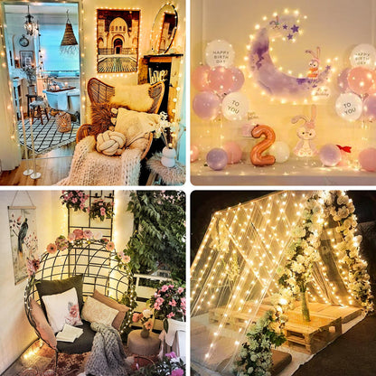 66FT 200 LED Christmas Fairy Lights Plug in with Remote and Timer, Waterproof Christmas String Lights Indoor Outdoor, Upgraded 8 Modes Twinkle String Lights for Bedroom Xmas Wedding Party(Warm White)